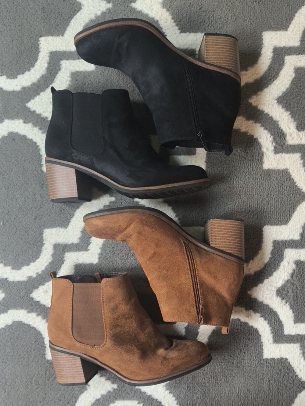 2 Pairs 1 Price- Women's Brown And Black Sonoma Ankle Boots